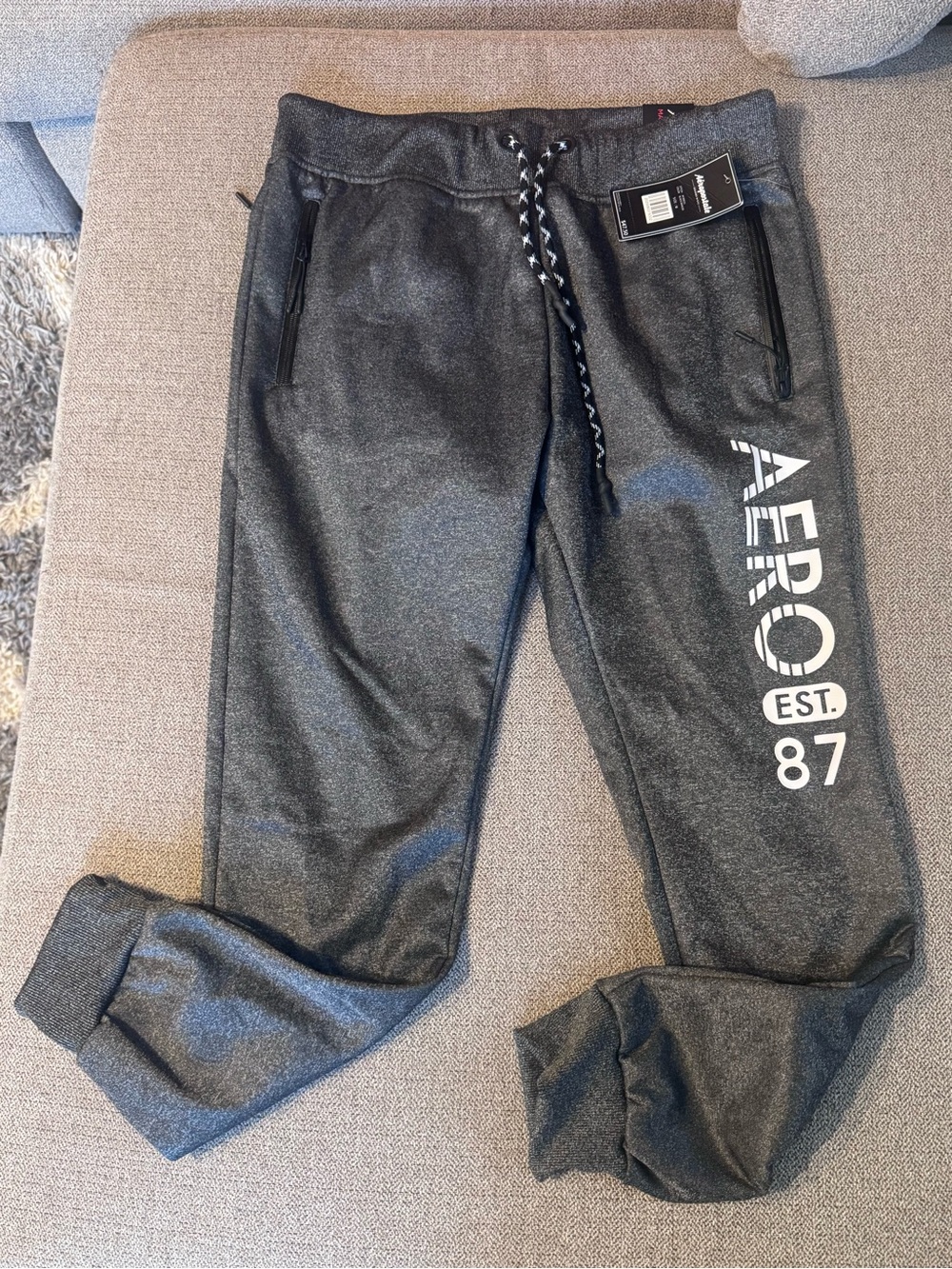 Aeropostale Charcoal Gray Logo Joggers